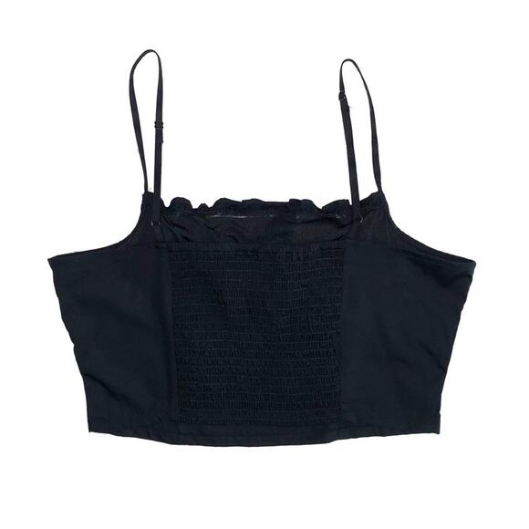 NWT H&M Black Gathered Tank Crop Top Size Small - Picture 6 of 10